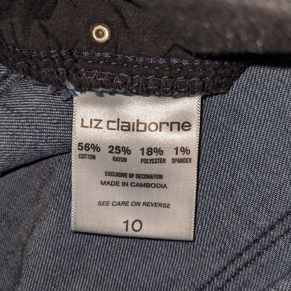 Liz Claiborne stretch slim leg jeans 10 paisley print - Picture 6 of 8